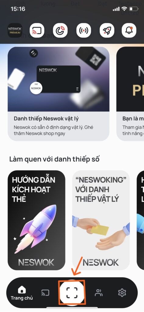 ảnh chụp màn hình app danh thiếp số Neswok